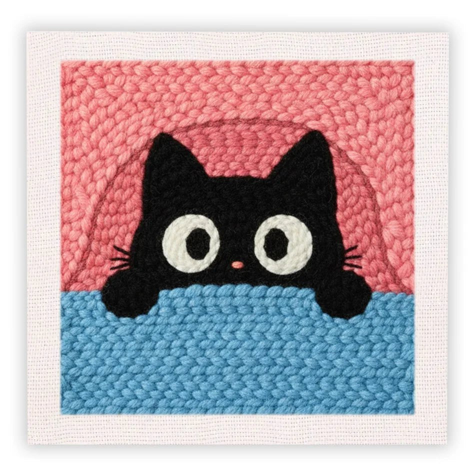 Punch Needle Embroidery Starter Kits With Frame 25cm x 25cm - Peak A Boo