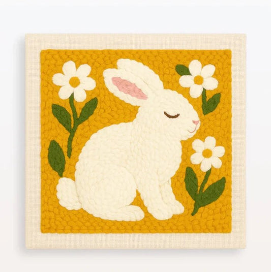 Punch Needle Embroidery Starter Kits With Frame 25cm x 25cm - Rebecca Rabbit