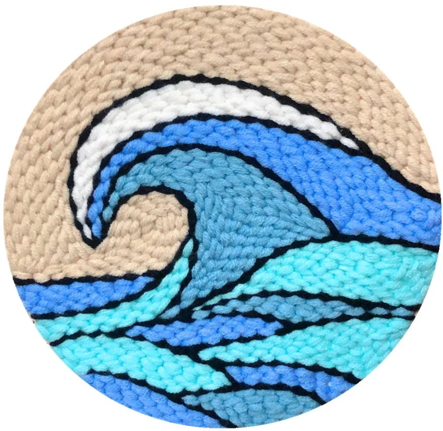 Punch Needle Kit - Blue Ocean Wave Landscape Embroidery Kit