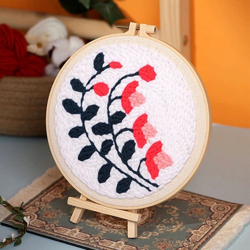 Punch Needle Kit - Modern Flowers - Stylish Needlework Set