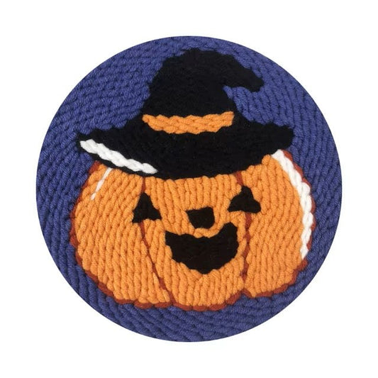 Punch Needle Kit - Orange Witch Halloween Pumpkin Pattern