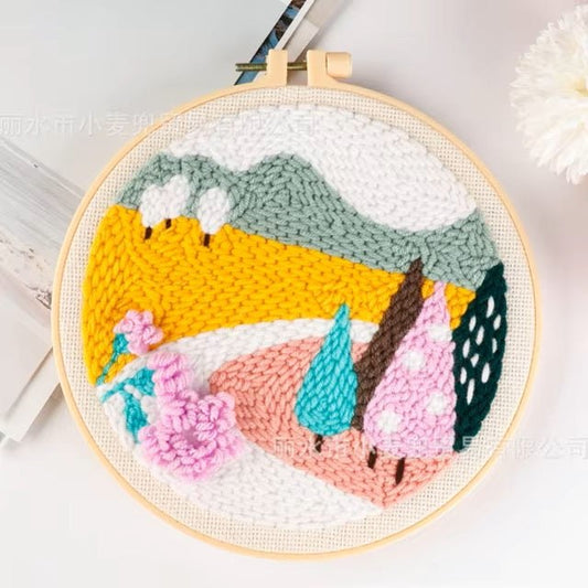 Punch Needle Kit - Scenic Park Path Landscape Pattern