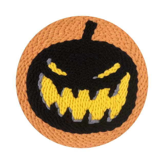 Punch Needle Kit - Sharp Tooth Halloween Pumpkin Pattern