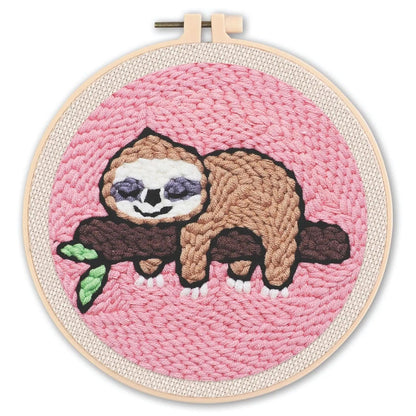 Punch Needle Kit - Sleepy Sloth - Relaxing Needlework Set