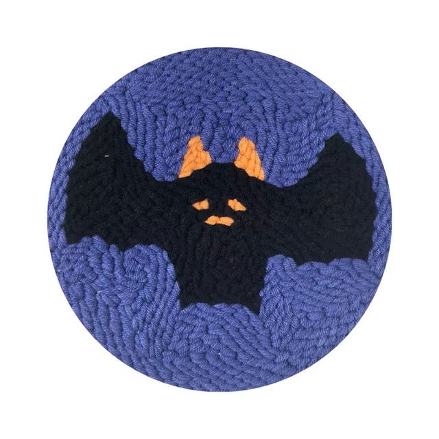 Punch Needle Kit - Spooky Halloween Black Bat Pattern