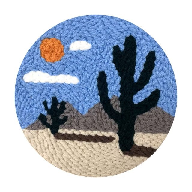 Punch Needle Kit - Summer Desert Cactus Scene