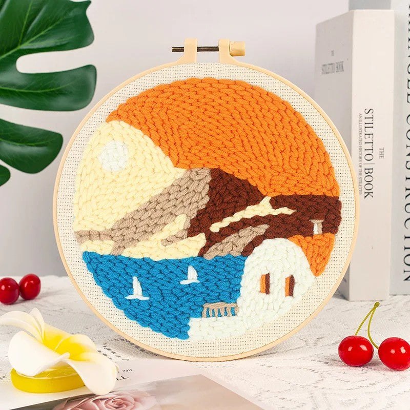 Punch Needle Kit - Sunset Sand Dunes - Tranquil Embroidery Set