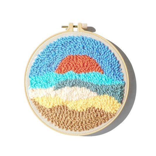 Punch Needle Kit - Sunset at Sea - Coastal Needlework Set
