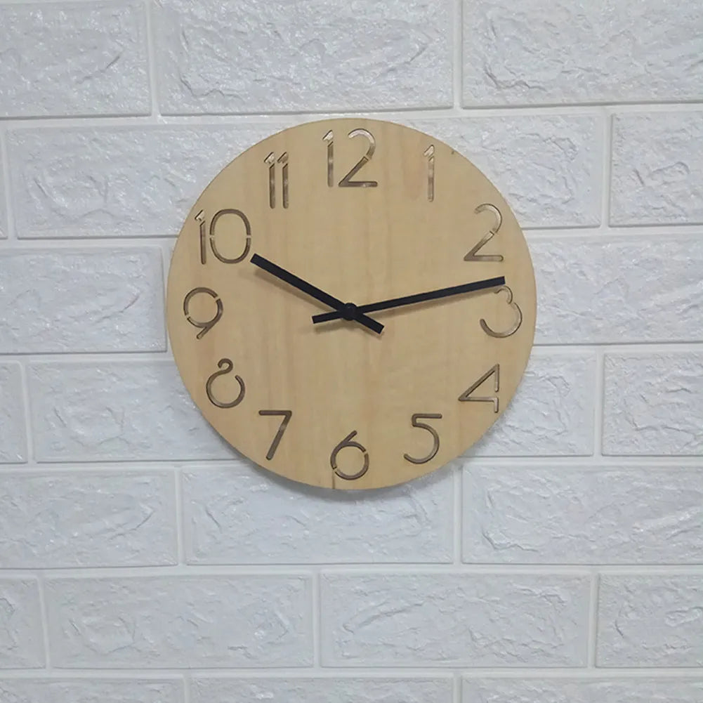 Retro Wooden Wall Clock Blank - 24cm
