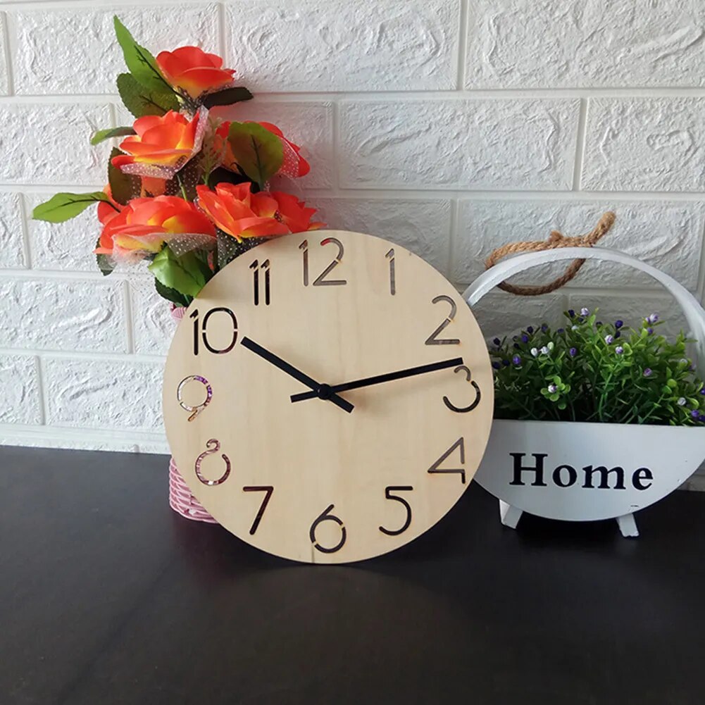 Retro Wooden Wall Clock Blank - 24cm