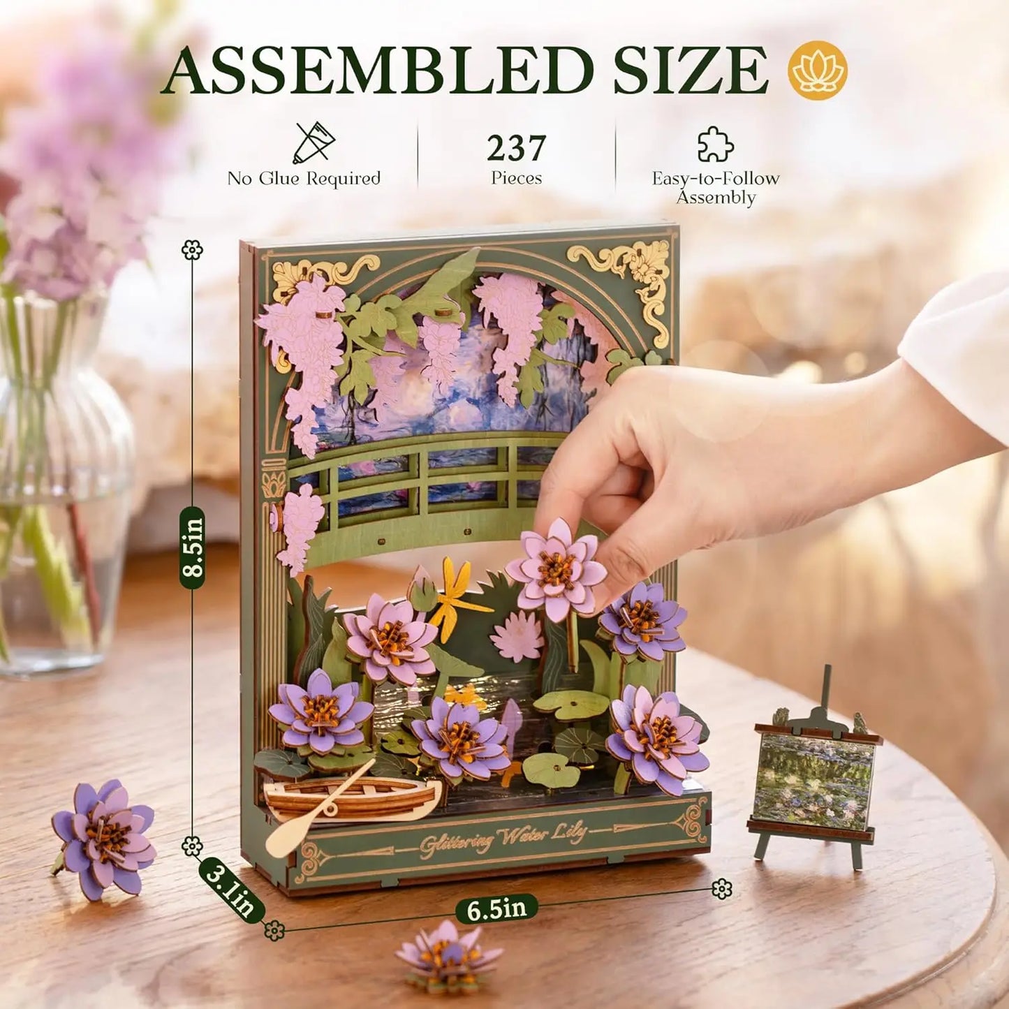 Robotime DIY 3D Wooden Puzzle - Glittering Water Lily