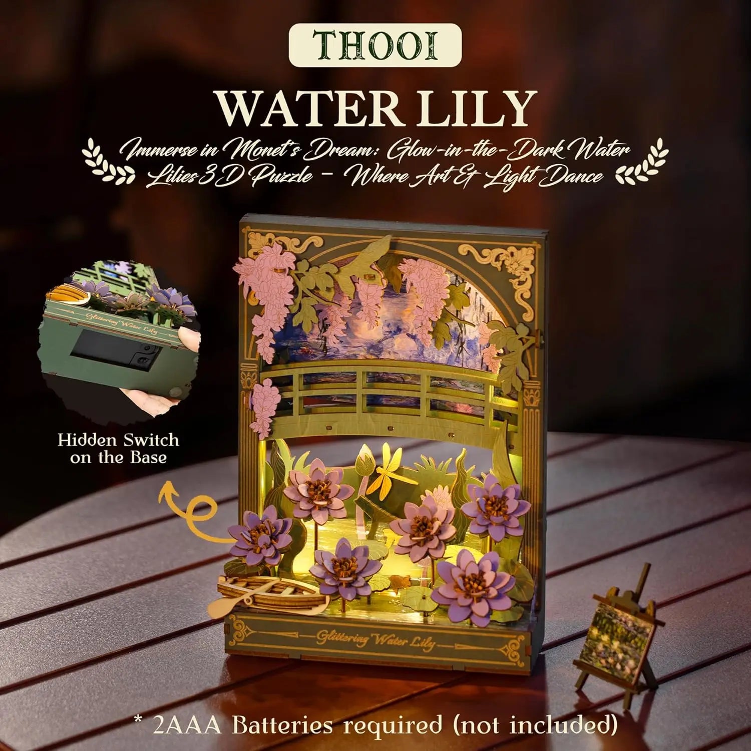 Robotime DIY 3D Wooden Puzzle - Glittering Water Lily