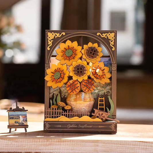 Robotime DIY 3D Wooden Puzzle - Golden Sunflower