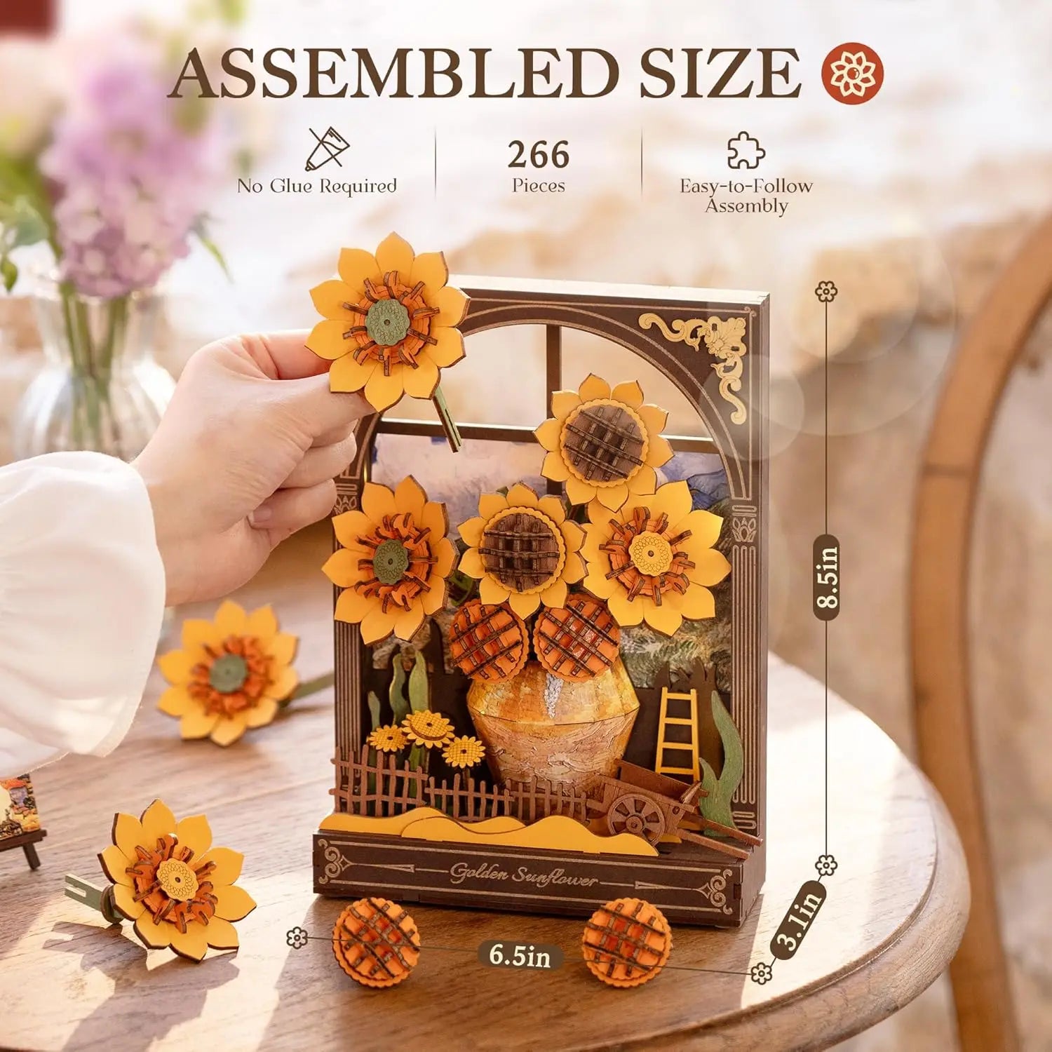 Robotime DIY 3D Wooden Puzzle - Golden Sunflower