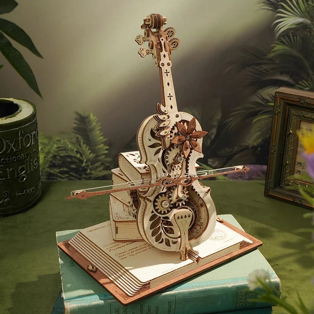 Robotime ROKR 3D Wooden Puzzle Music Box - Mechanical Magic Cello