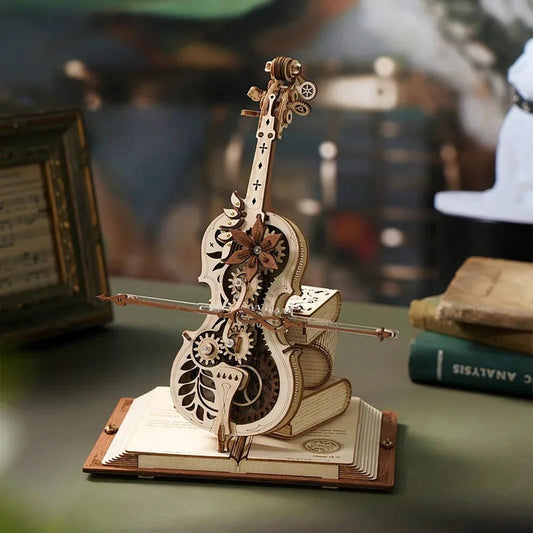 Robotime ROKR 3D Wooden Puzzle Music Box - Mechanical Magic Cello
