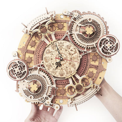 Robotime ROKR 3d Wooden Puzzle Model Building Zodiac Wall Clock