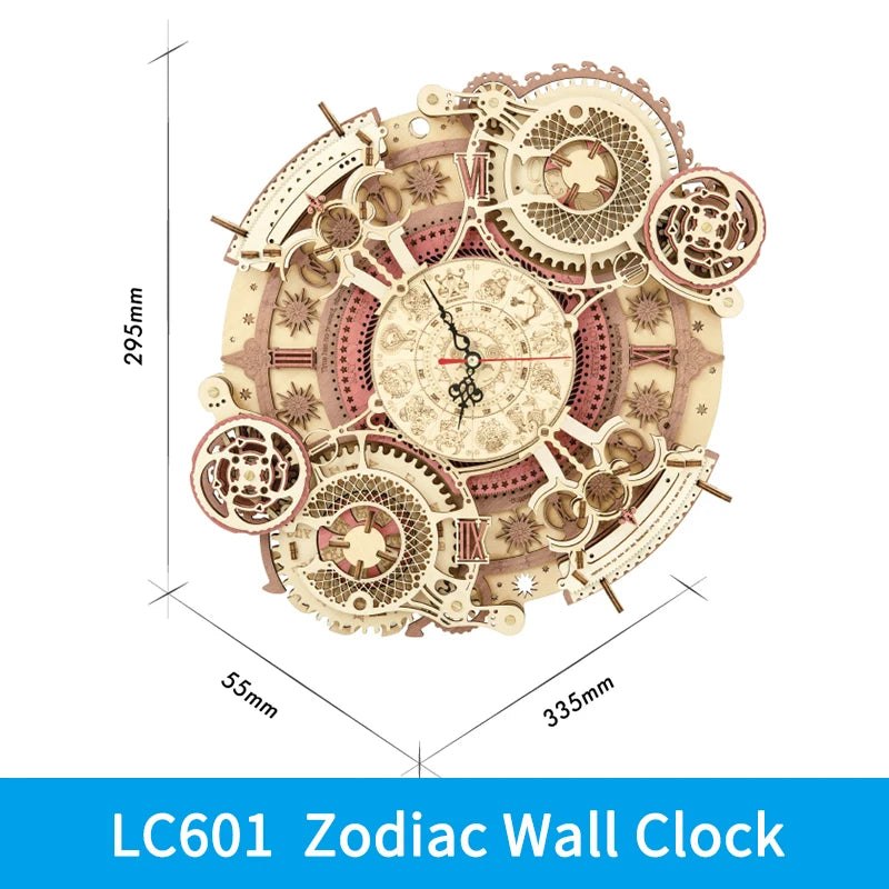 Robotime ROKR 3d Wooden Puzzle Model Building Zodiac Wall Clock