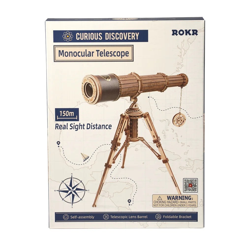 Rokr 3D Wooden Puzzle Model Building Kit - Monocular Telescope