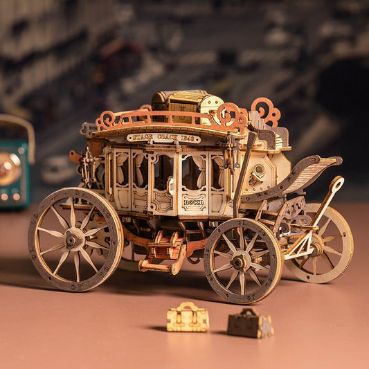 Rokr 3D Wooden Puzzle Model Mechanical Music Box - Stagecoach Carriage