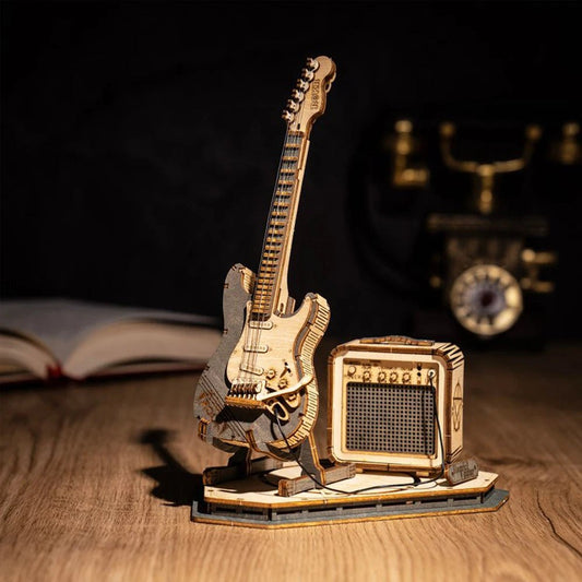 Rokr 3D Wooden Puzzle Musical Instrument Model - Electric Guitar