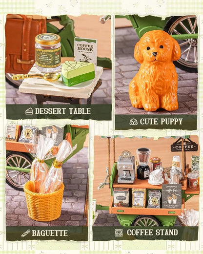 Rolife 3D Wooden Puzzle DIY Miniature Coffee Cart