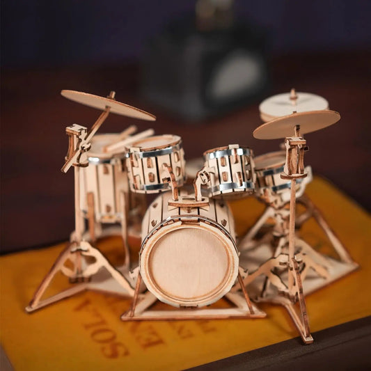 Rolife 3D Wooden Puzzle Musical Instrument Model - Drum Kit