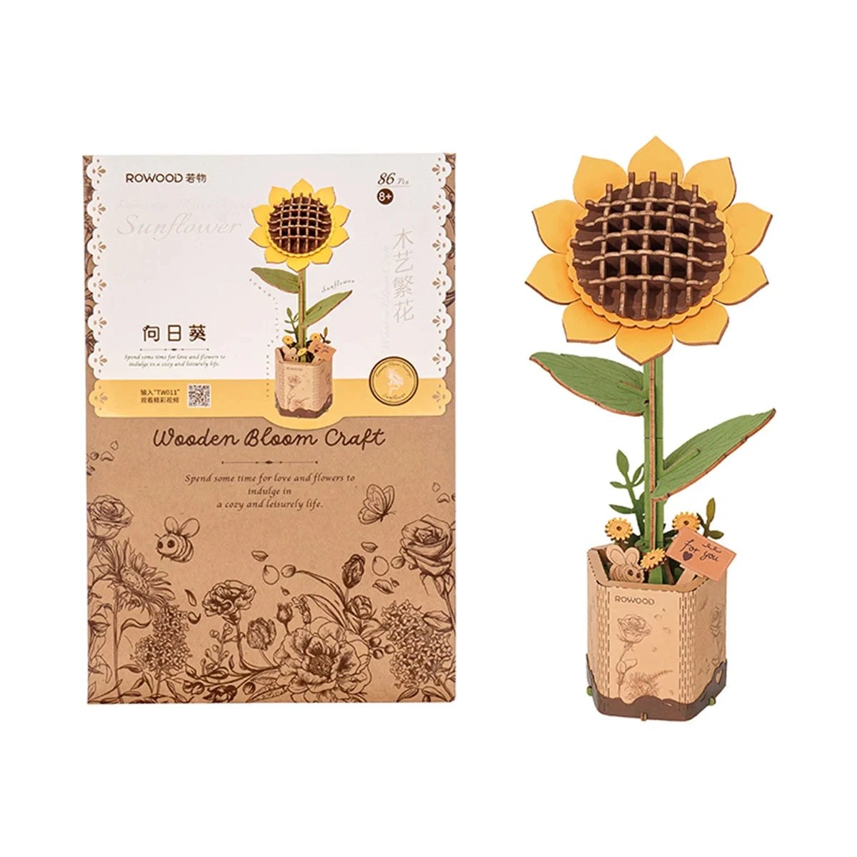 Puzzle in legno 3D ROWOOD Mazzo di fiori - : Fatto a mano Puzzle in legno 3D ROWOOD Mazzo di fiori - : Fatto a mano