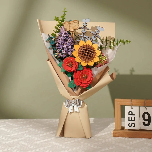 Rowood DIY 3D Wooden Puzzle Flower Bouquet