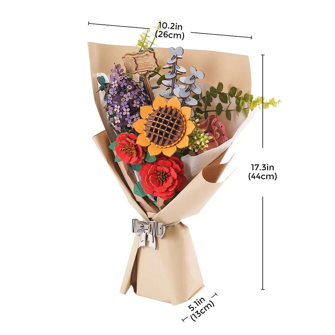 Rowood DIY 3D Wooden Puzzle Flower Bouquet