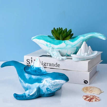 DIY 3D Large Whale Silicone Mould Planter or Storage Box with Lid