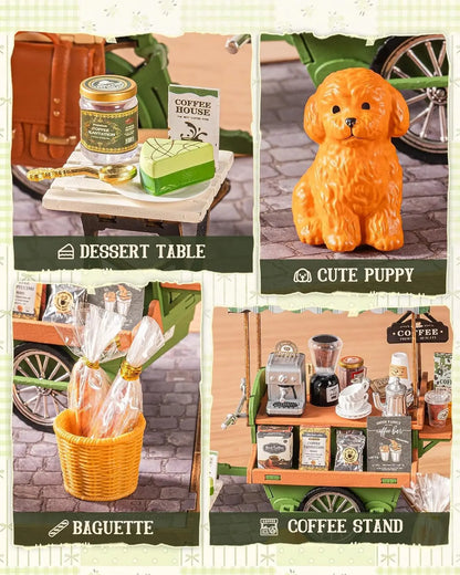 Rolife 3D Wooden Puzzle DIY Miniature Coffee Cart