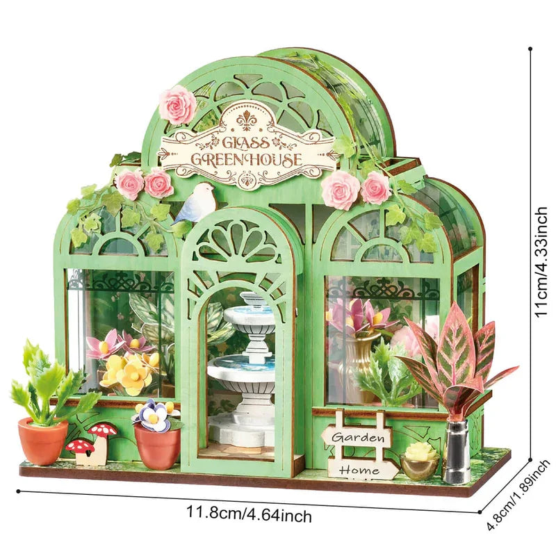 Rolife DIY 3D Puzzle Miniature House Craft Kit - Glass Green House