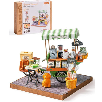 Rolife 3D Wooden Puzzle DIY Miniature Coffee Cart