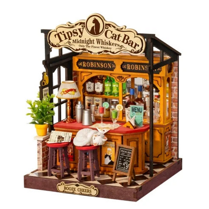 DIY 3D Model Miniature Craft Kit - Tipsy Cat Bar