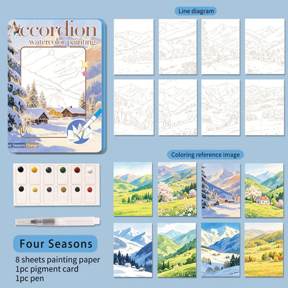 Folding Watercolour painting book set