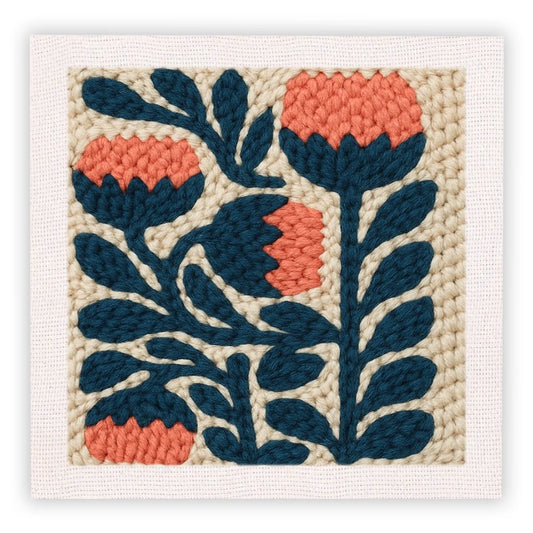 Punch Needle Embroidery Starter Kits With Frame 25cm x 25cm - Boho Wattles