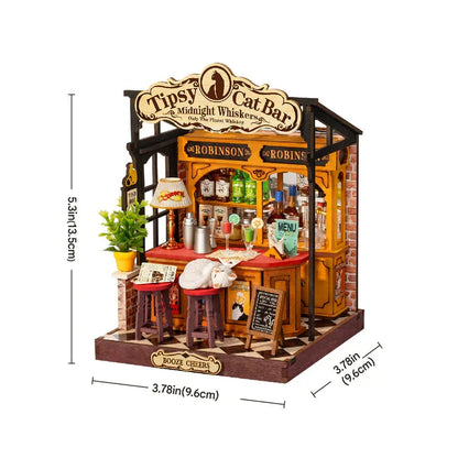 DIY 3D Model Miniature Craft Kit - Tipsy Cat Bar