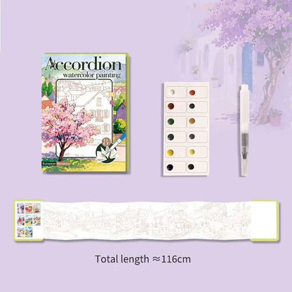 Folding Watercolour painting book set