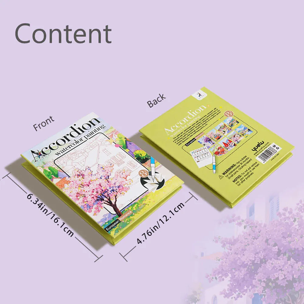 Folding Watercolour painting book set