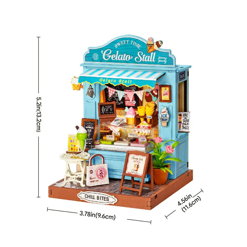 DIY 3D Model Miniature Craft Kit - Gelato Stall
