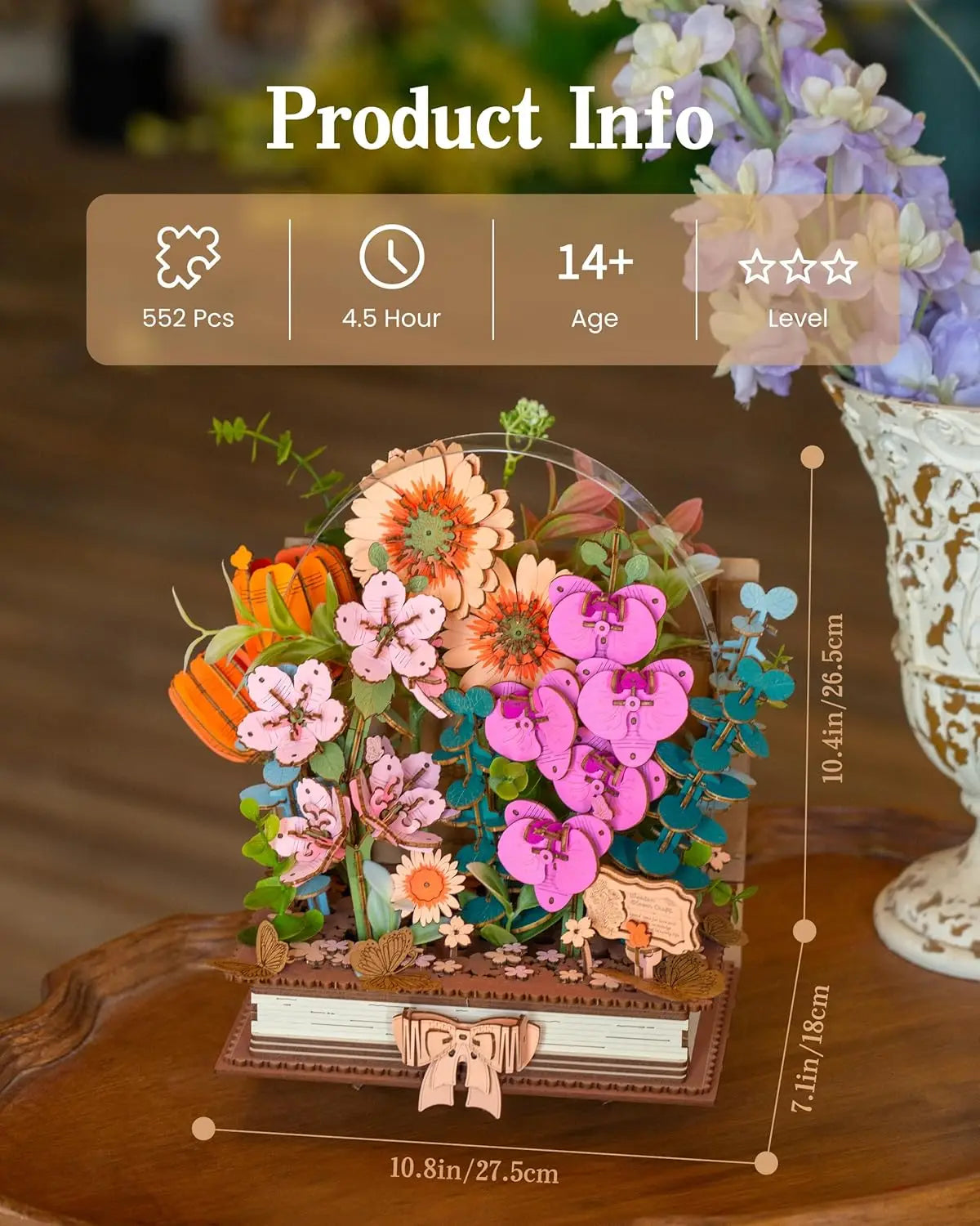 Rolife 3D Wooden Puzzle Blooming Book Craft Kit