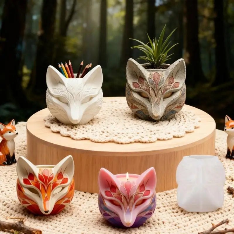Silicone Fox Head Planter Craft Mould