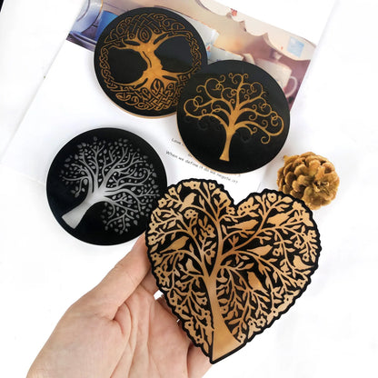 Tree of Life Detail Coaster Epoxy Resin Silicone Mould