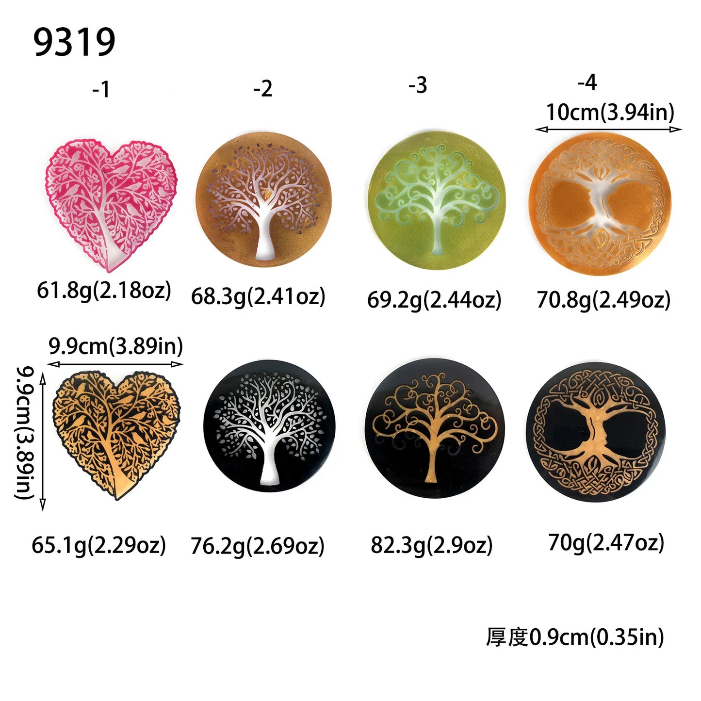 Tree of Life Detail Coaster Epoxy Resin Silicone Mould