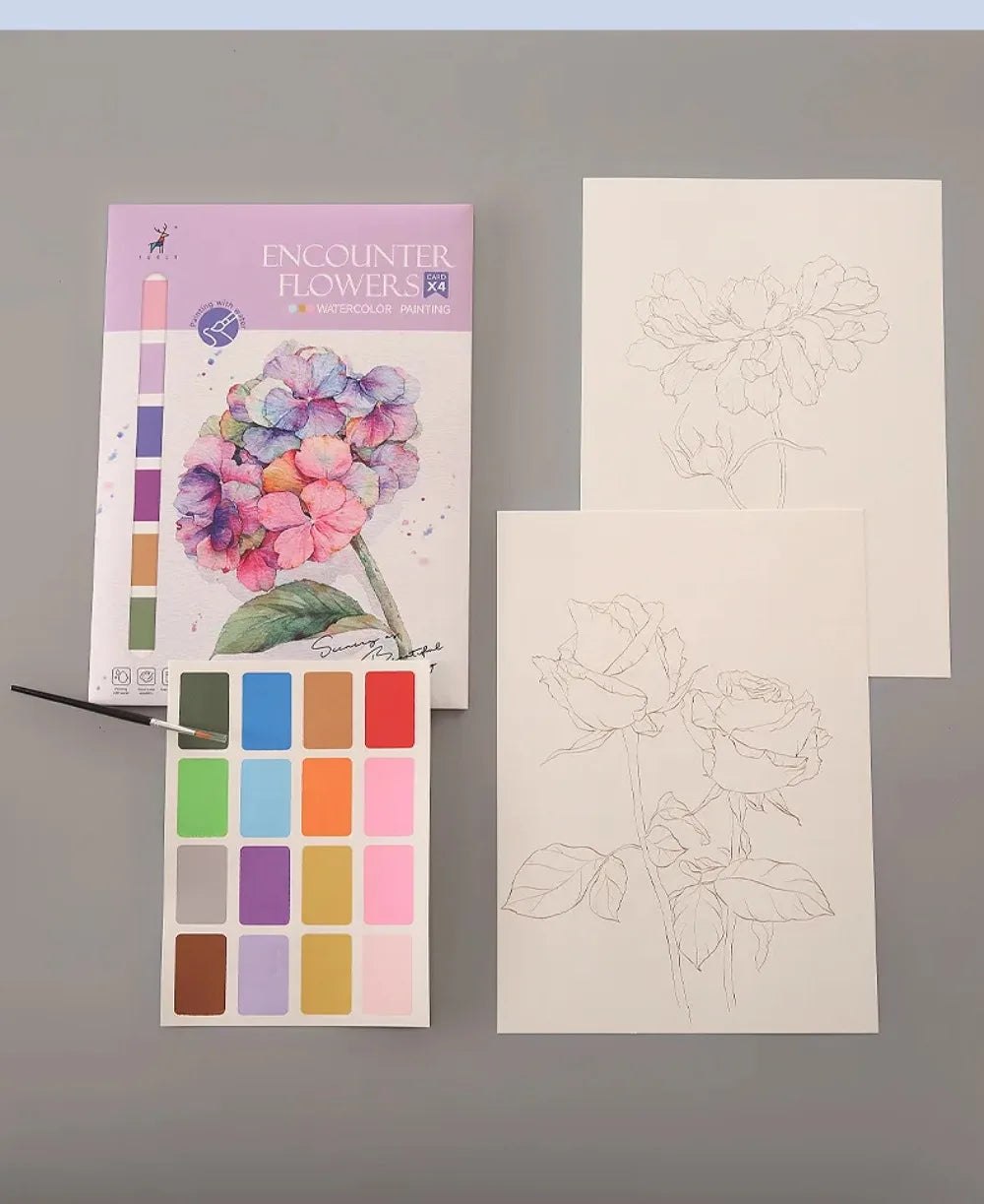 Watercolour Painting Colouring Books