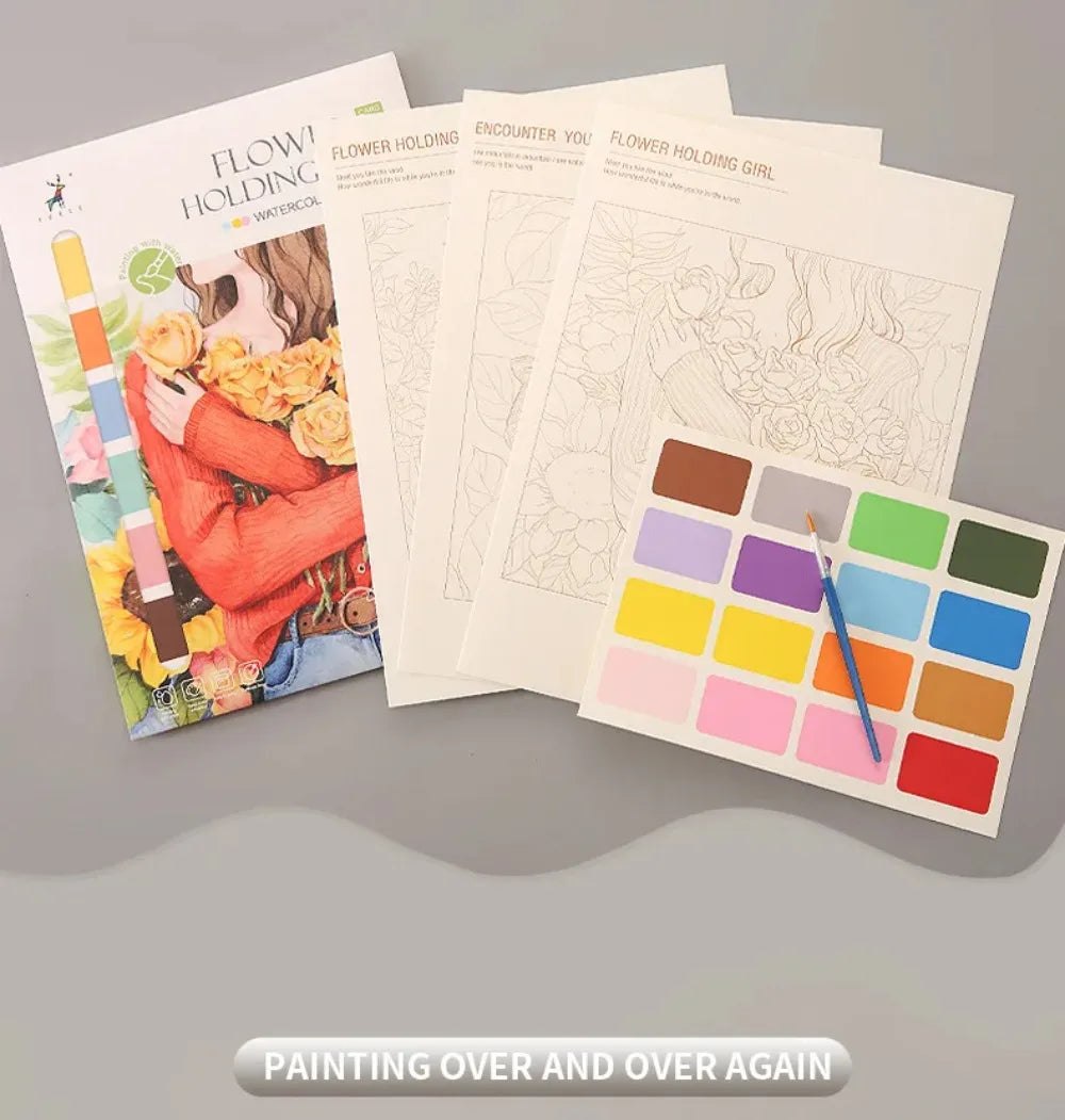 Watercolour Painting Colouring Books