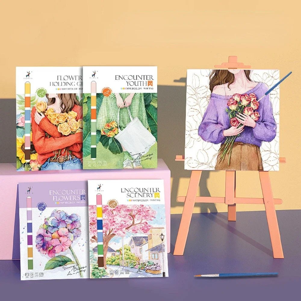 Watercolour Painting Colouring Books