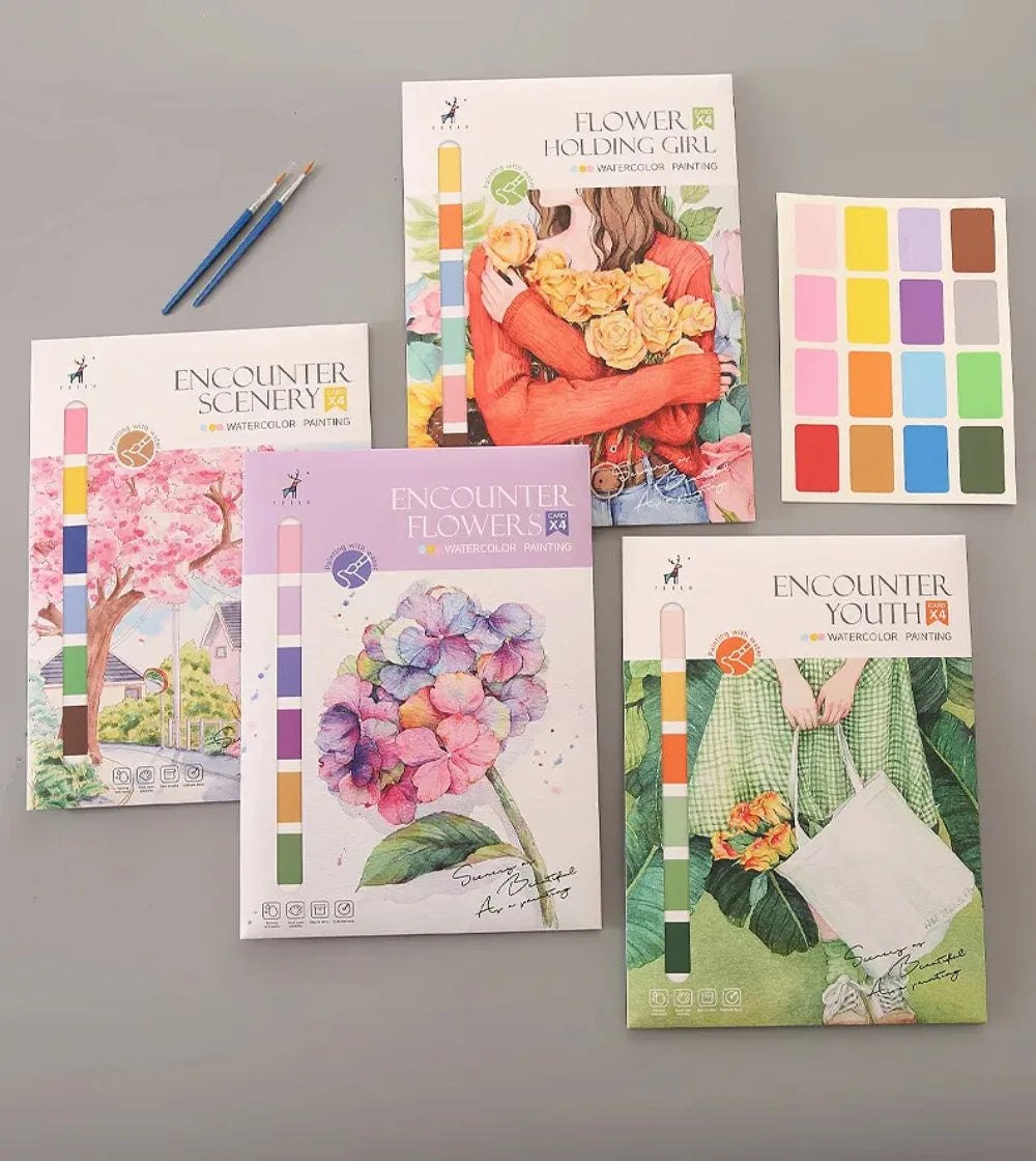 Watercolour Painting Colouring Books