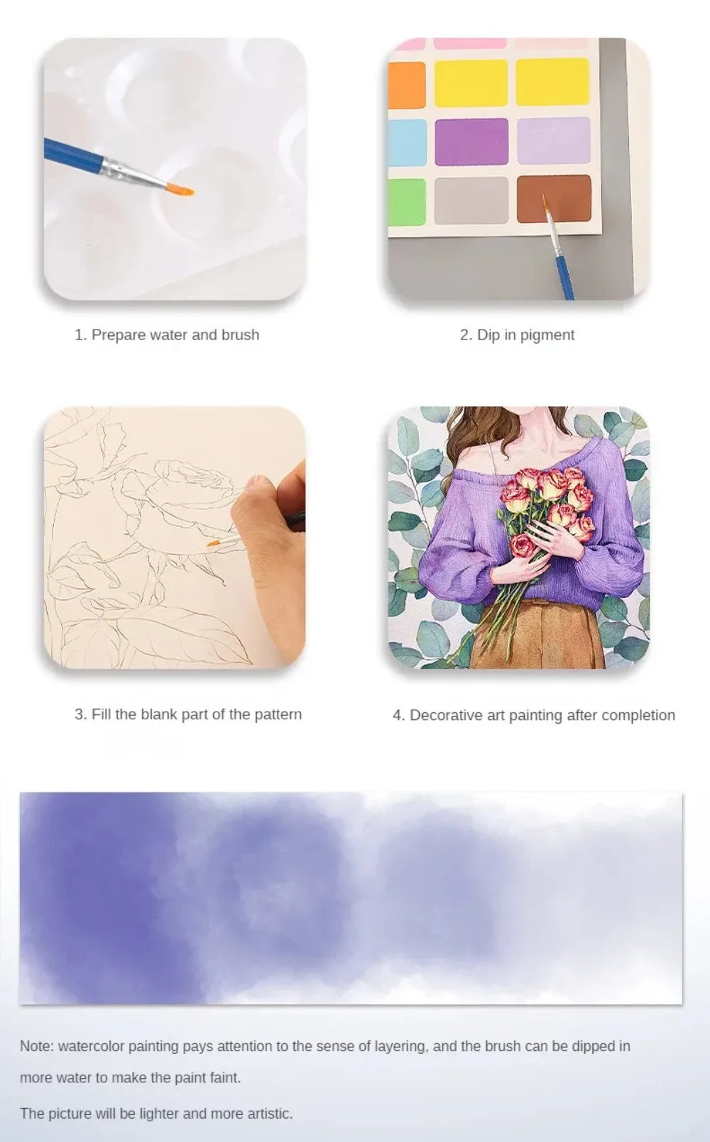 Watercolour Painting Colouring Books